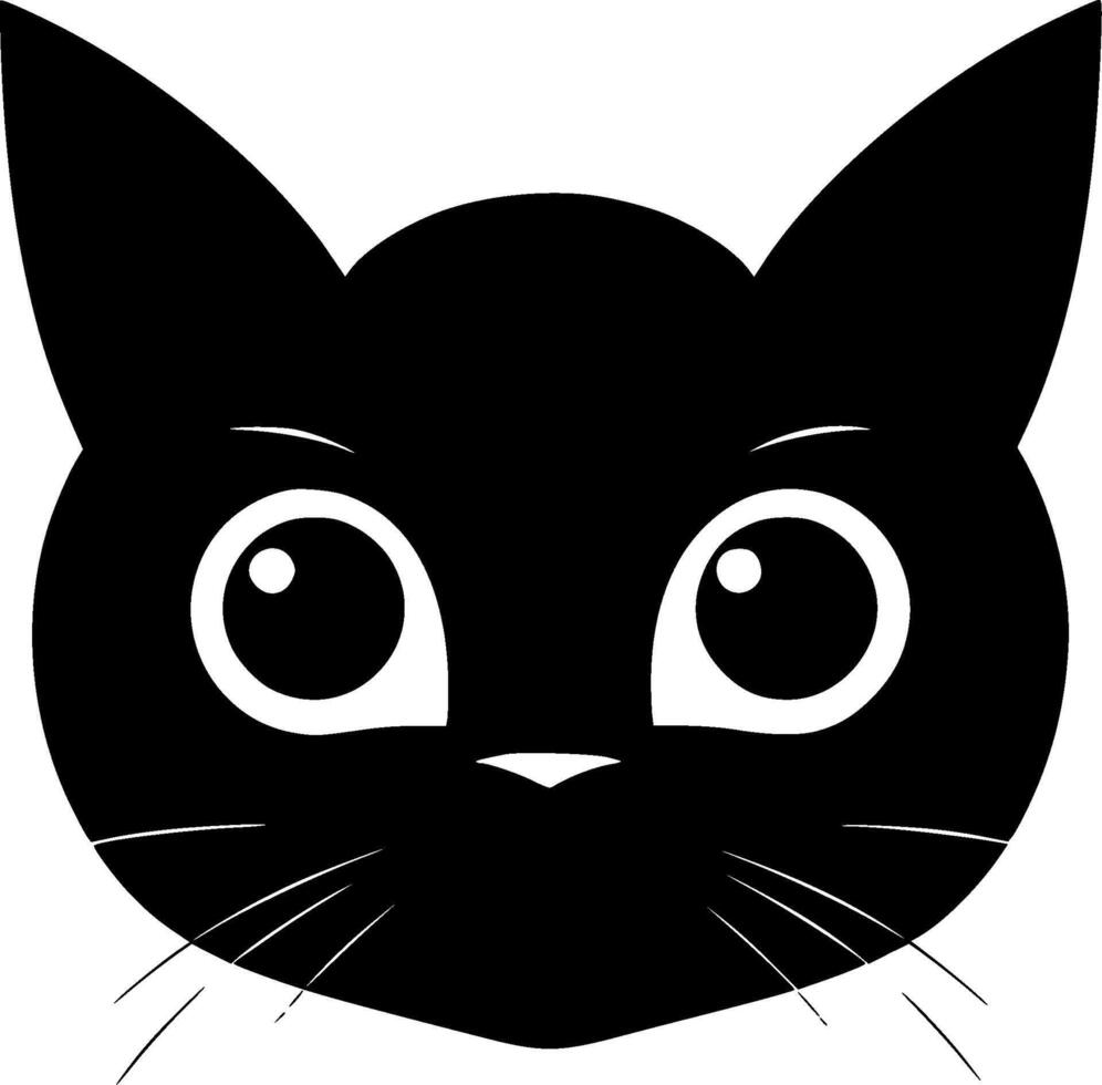Black Cat, Minimalist and Simple Silhouette - illustration vector