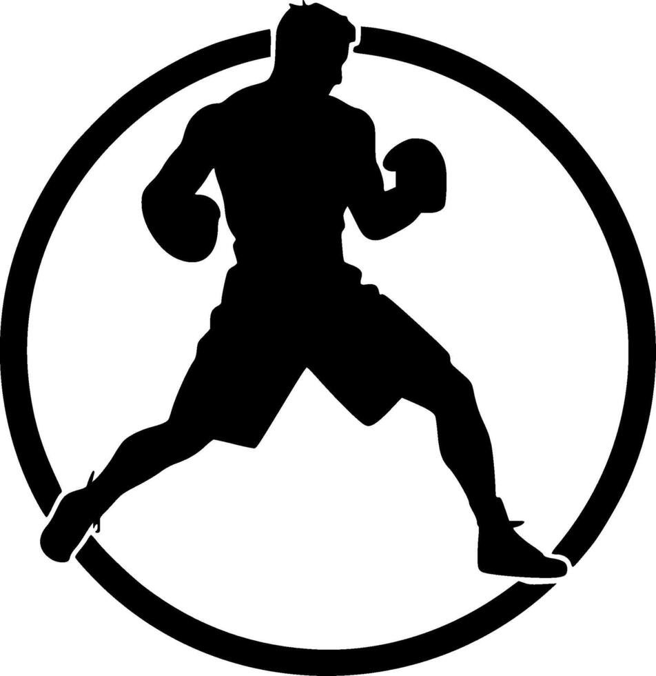 Boxing, Minimalist and Simple Silhouette - illustration vector