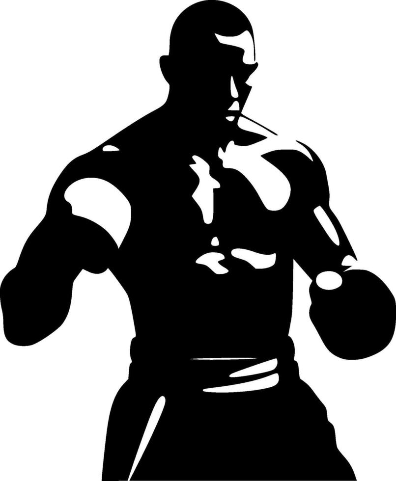 Boxing, Black and White illustration vector