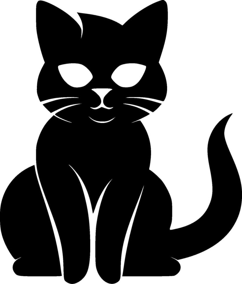 Cat, Black and White illustration vector