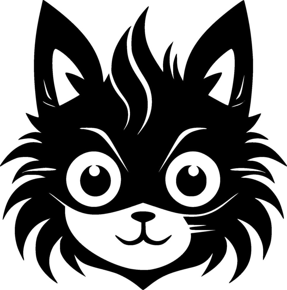 Cat - Black and White Isolated Icon - illustration vector
