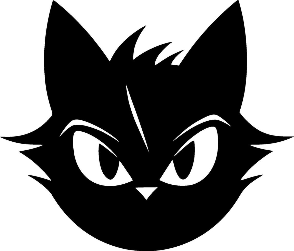 gato, negro y blanco ilustración vector