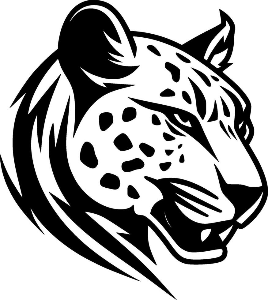 Cheetah, Black and White illustration vector