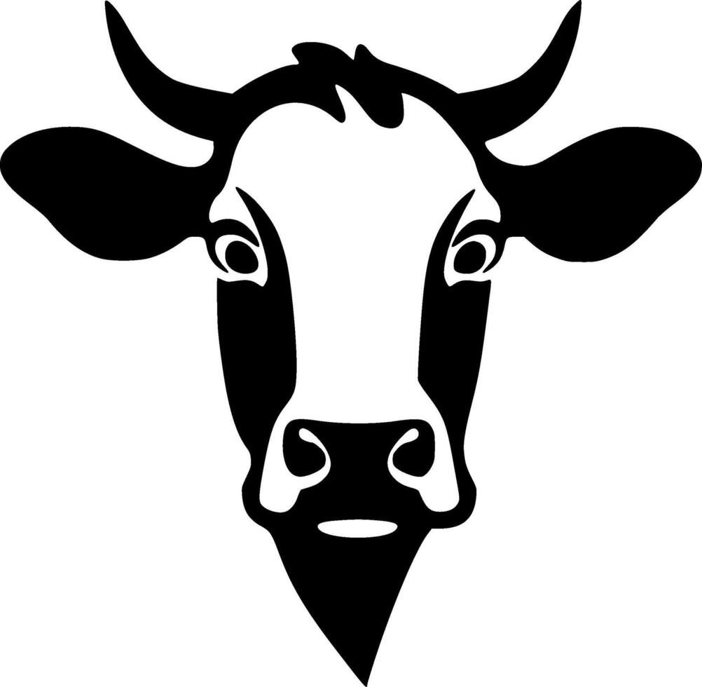 Cow, Black and White illustration vector