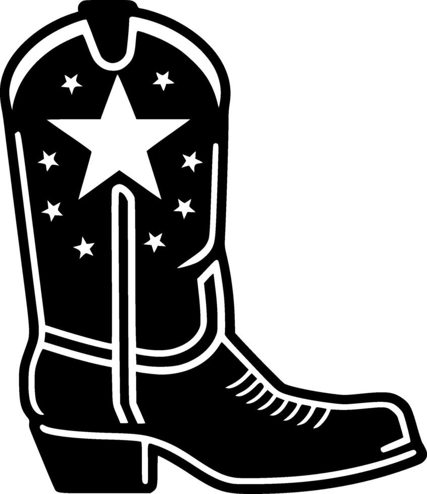 Cowboy Boot - Minimalist and Flat Logo - illustration vector