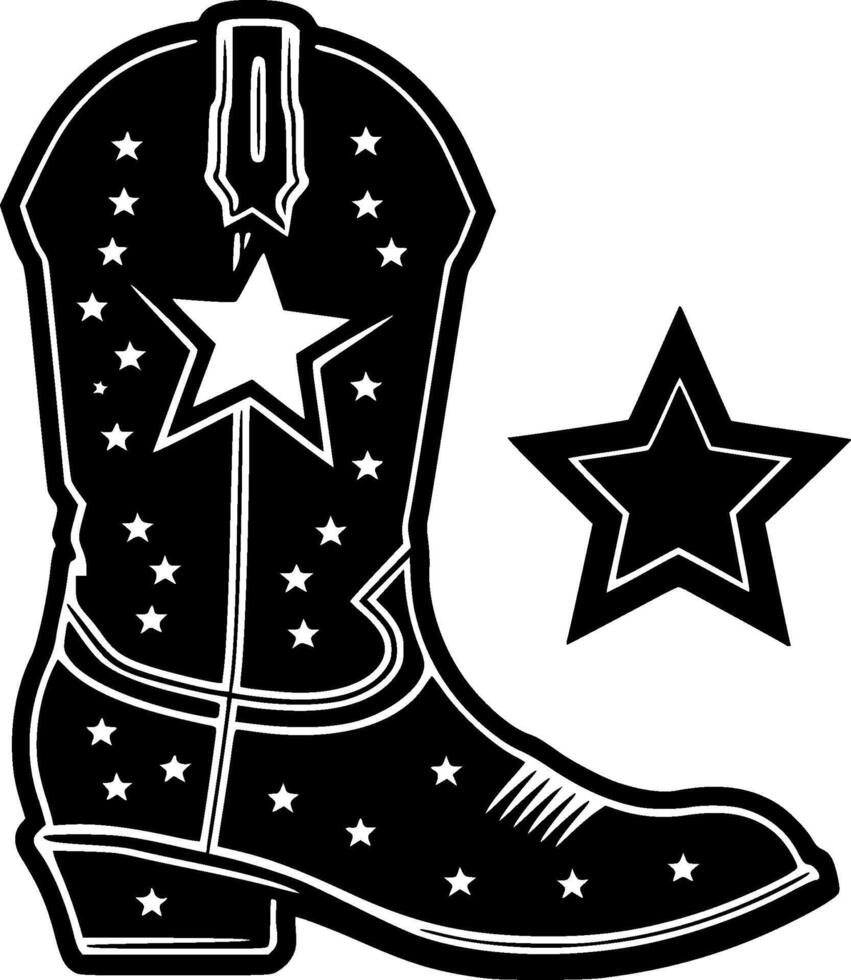 Cowboy Boot - High Quality Logo - illustration ideal for T-shirt graphic vector