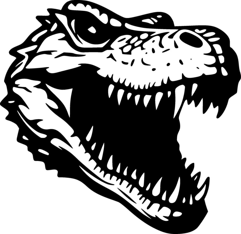 Crocodile, Black and White illustration vector
