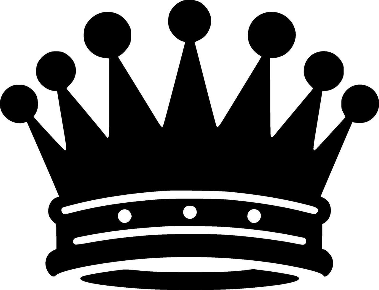 Crown - Black and White Isolated Icon - illustration vector