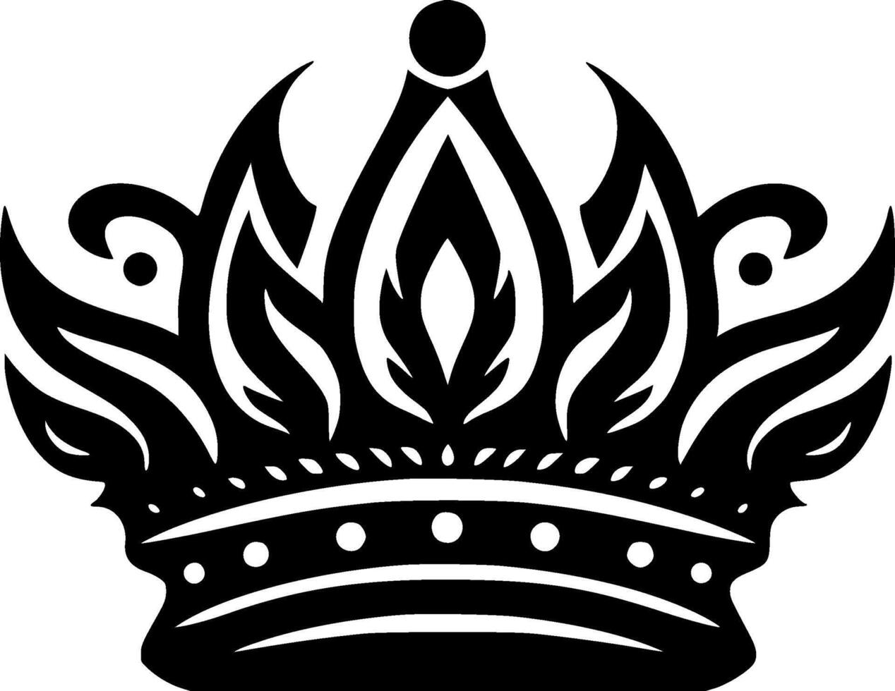 Crown, Black and White illustration vector