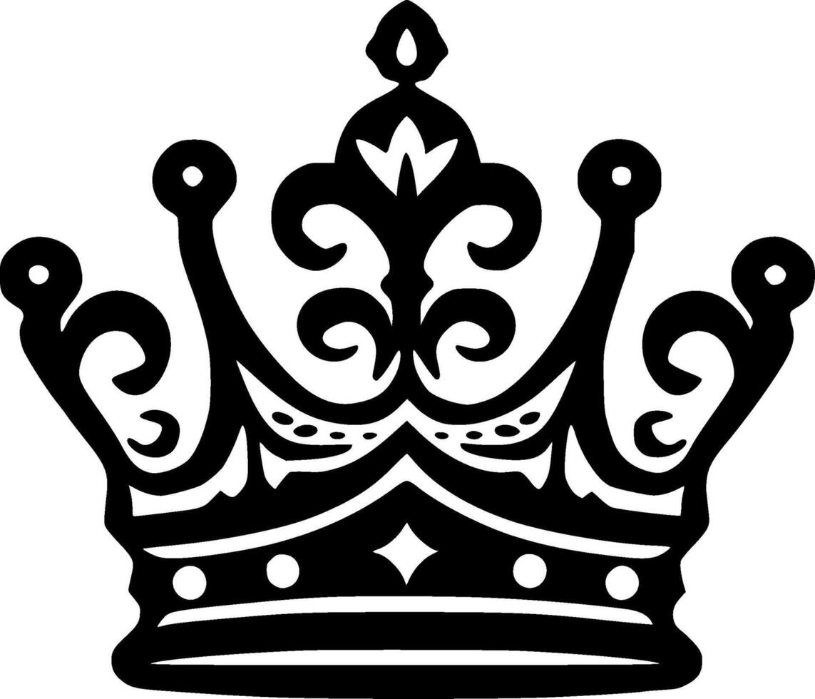 Crown, Black and White illustration vector