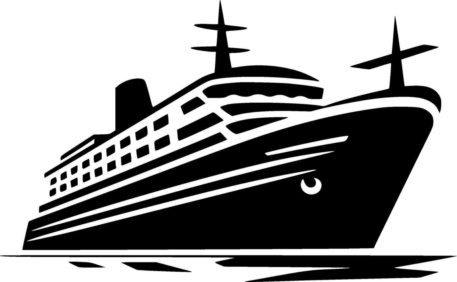 Cruise, Minimalist and Simple Silhouette - illustration vector