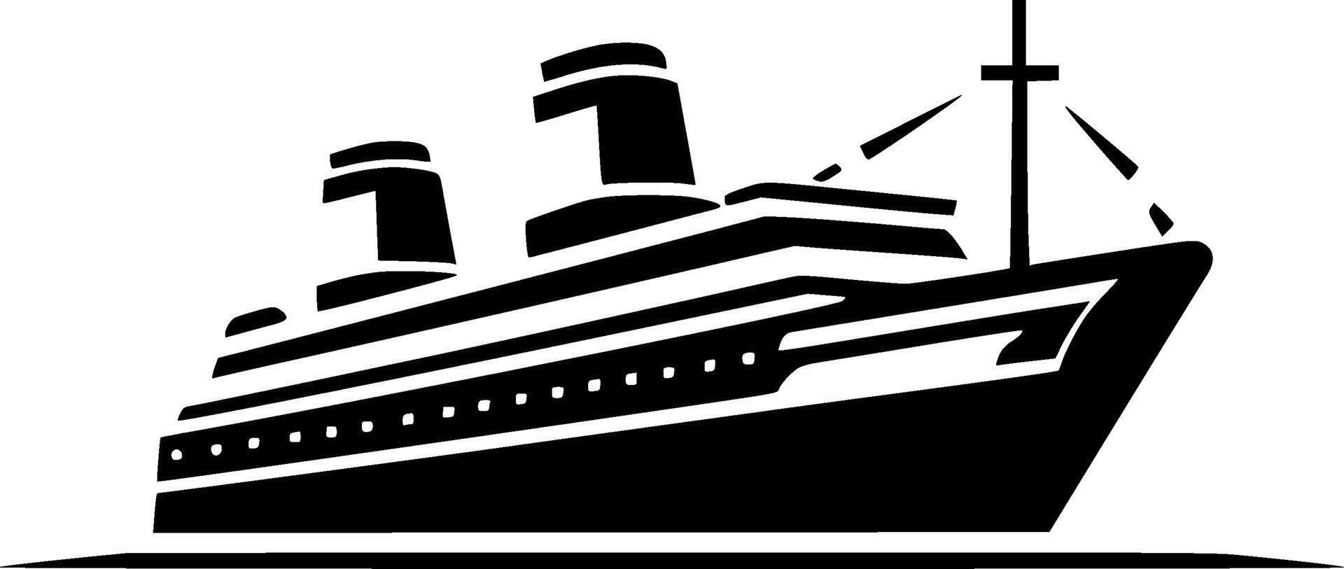Cruise, Black and White illustration vector