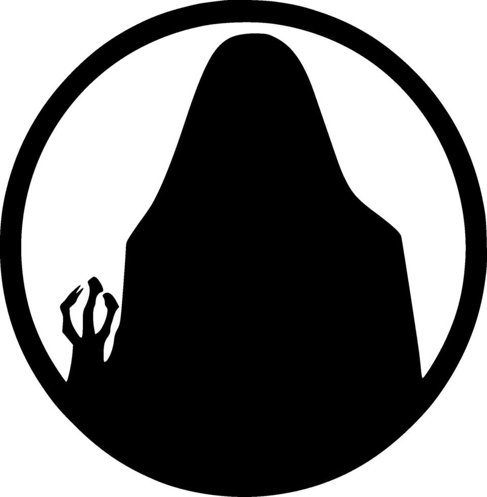 Death - Black and White Isolated Icon - illustration vector