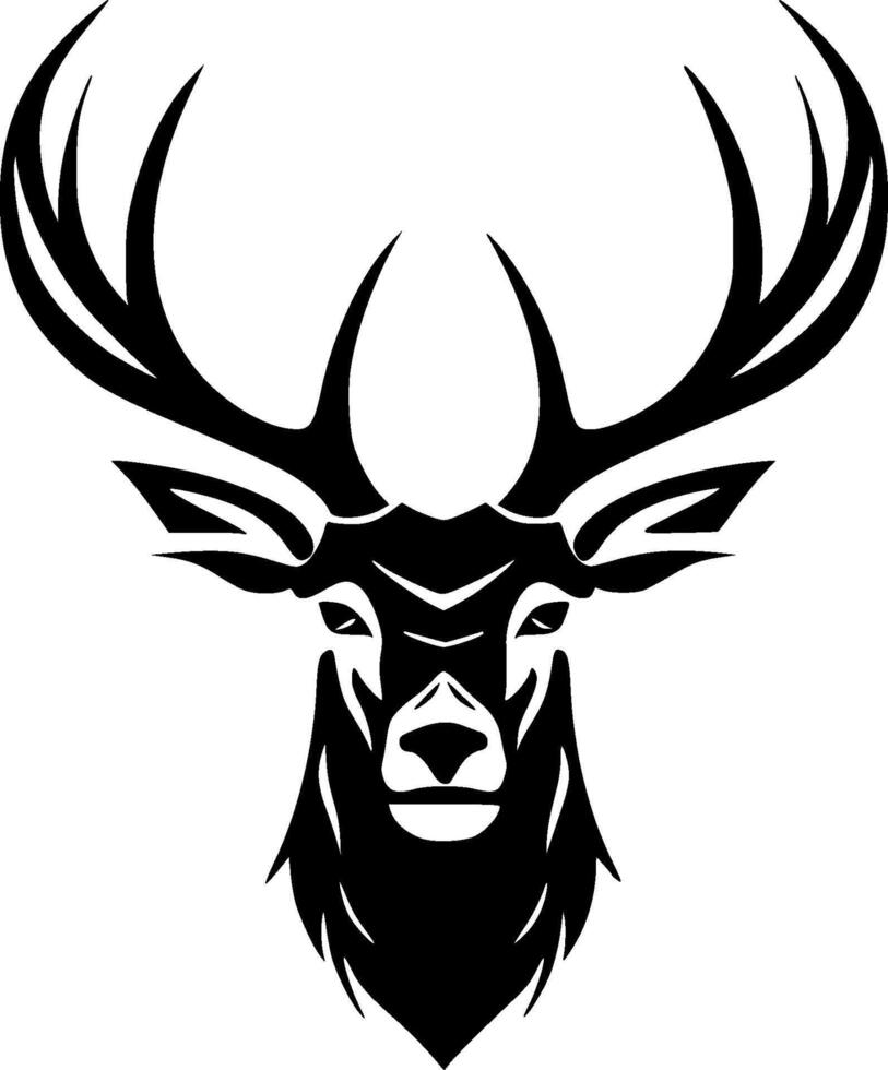 Deer, Black and White illustration vector