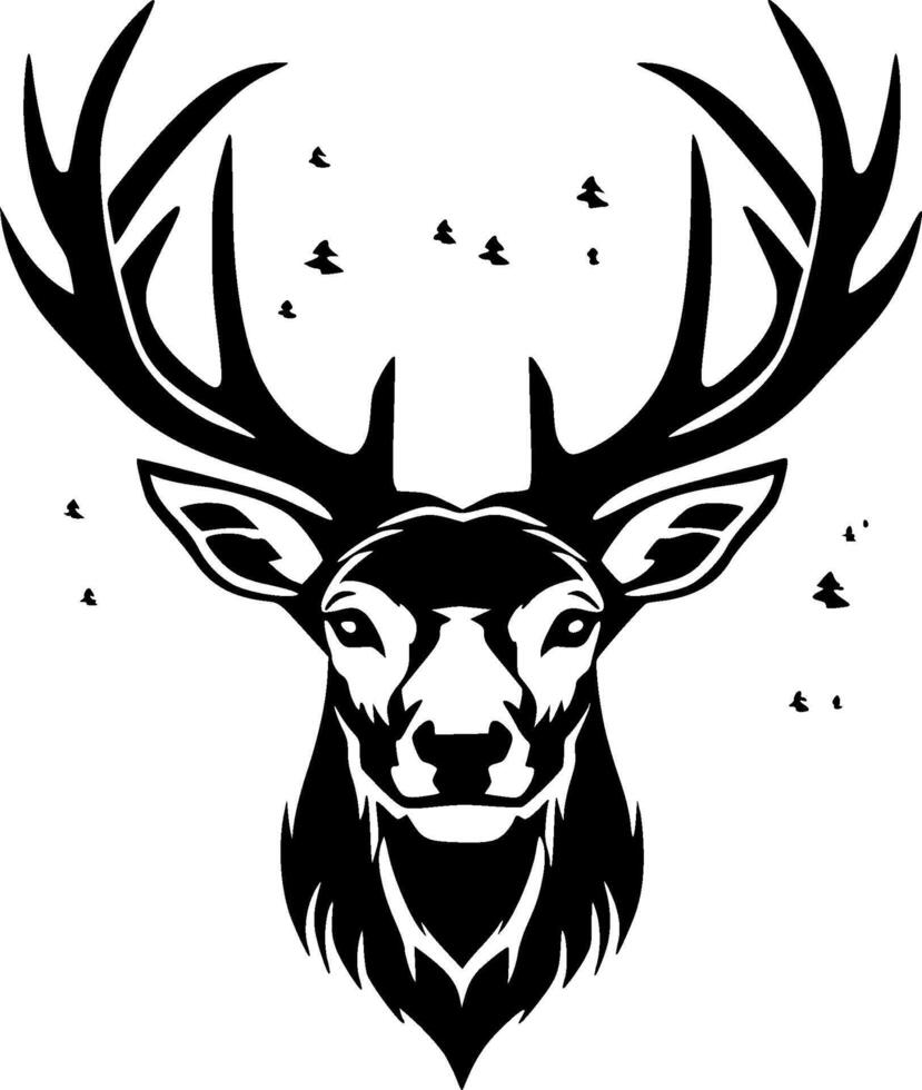 Deer, Minimalist and Simple Silhouette - illustration vector