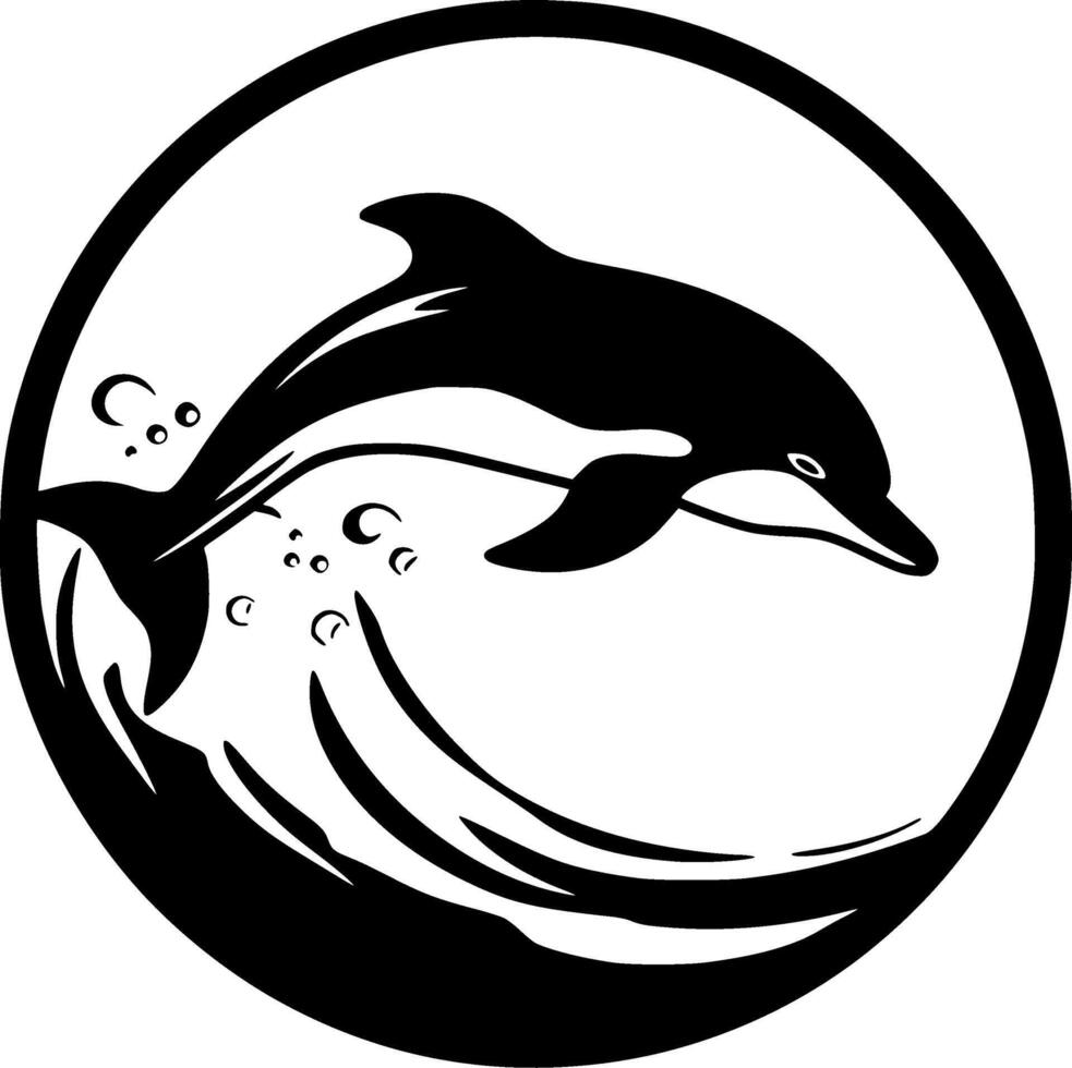 Dolphin, Minimalist and Simple Silhouette - illustration vector