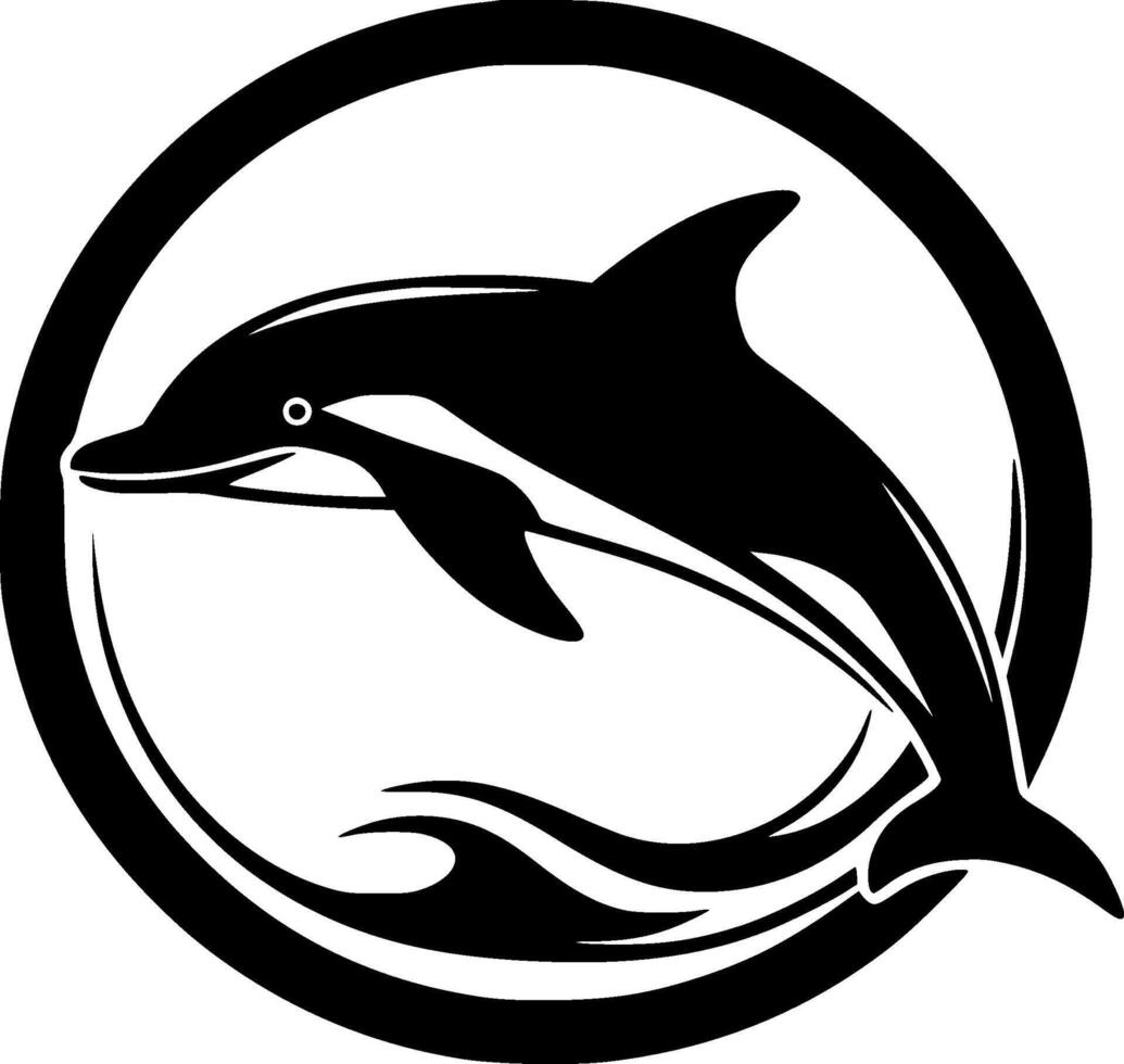 Dolphin, Minimalist and Simple Silhouette - illustration vector
