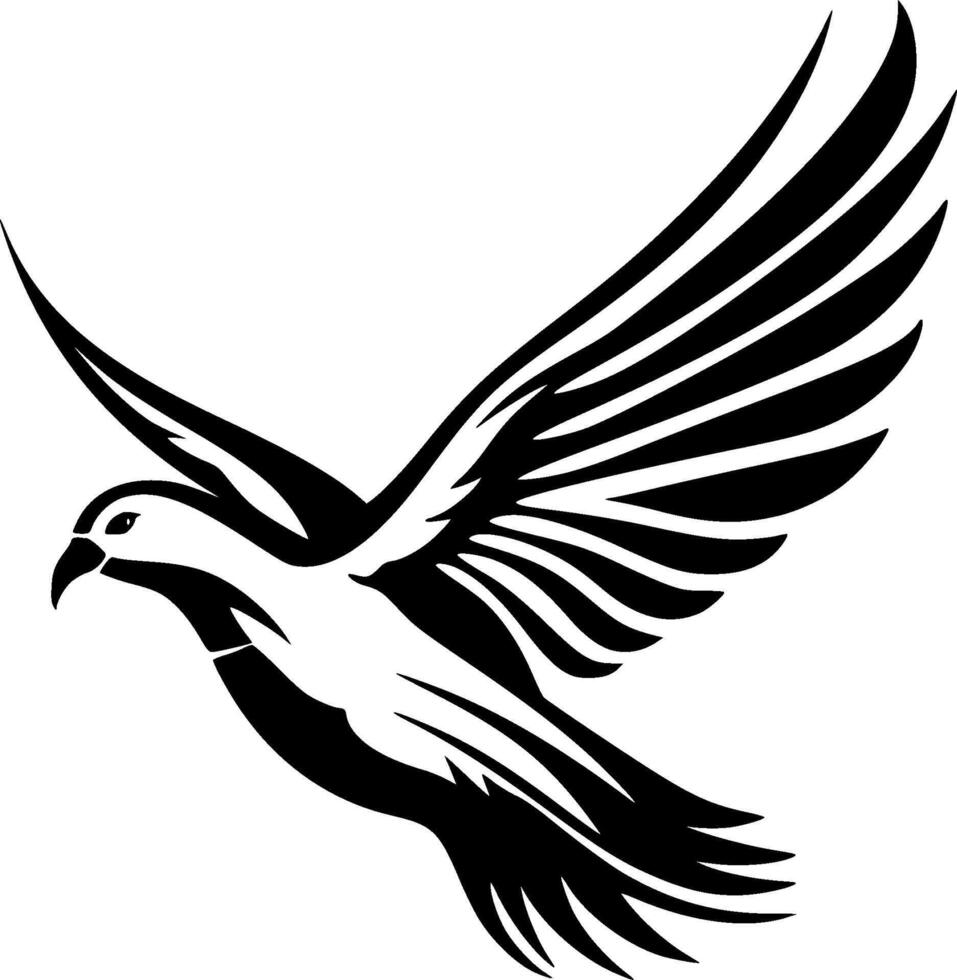 Dove - Black and White Isolated Icon - illustration vector