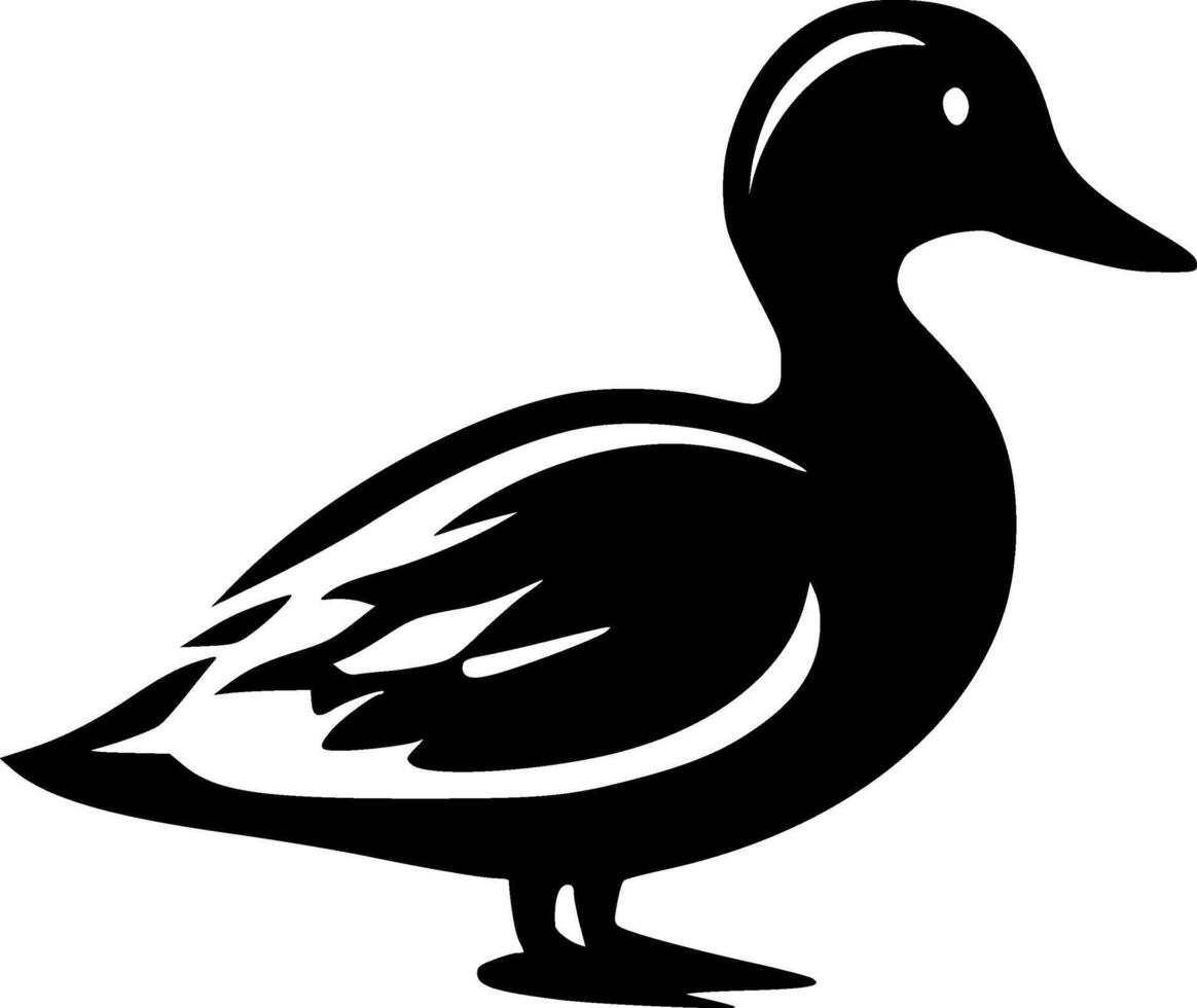 Duck - Black and White Isolated Icon - illustration vector