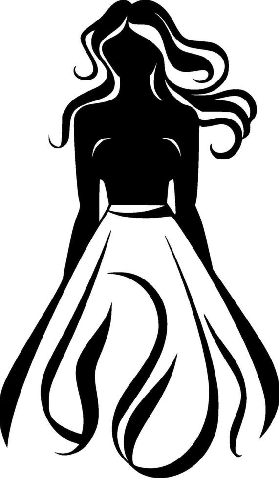 Dress, Minimalist and Simple Silhouette - illustration vector