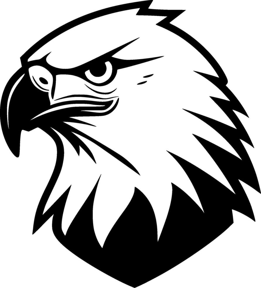 Eagle, Black and White illustration vector