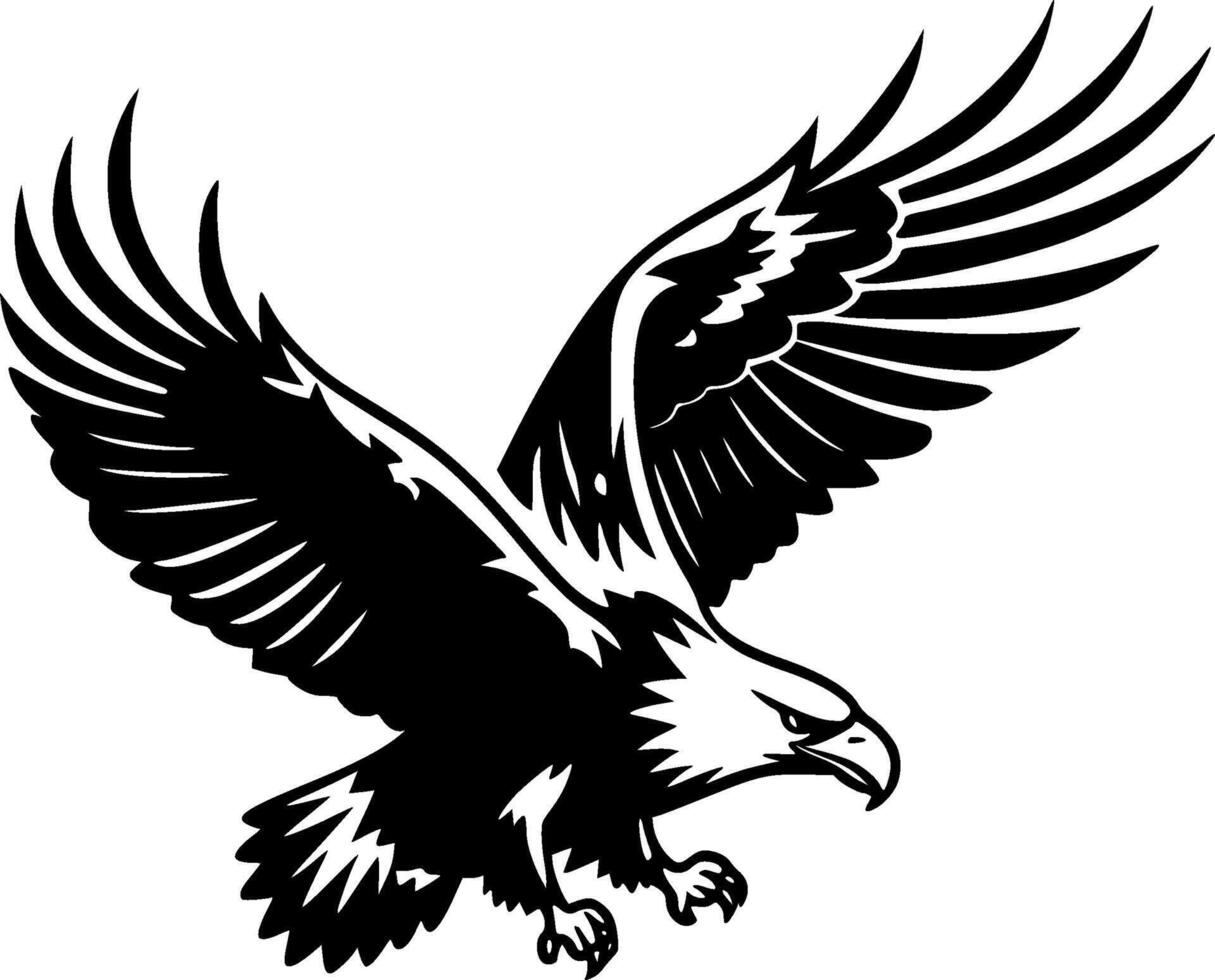 Eagle, Black and White illustration vector