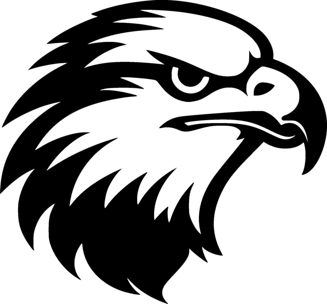 Eagle - Black and White Isolated Icon - illustration vector