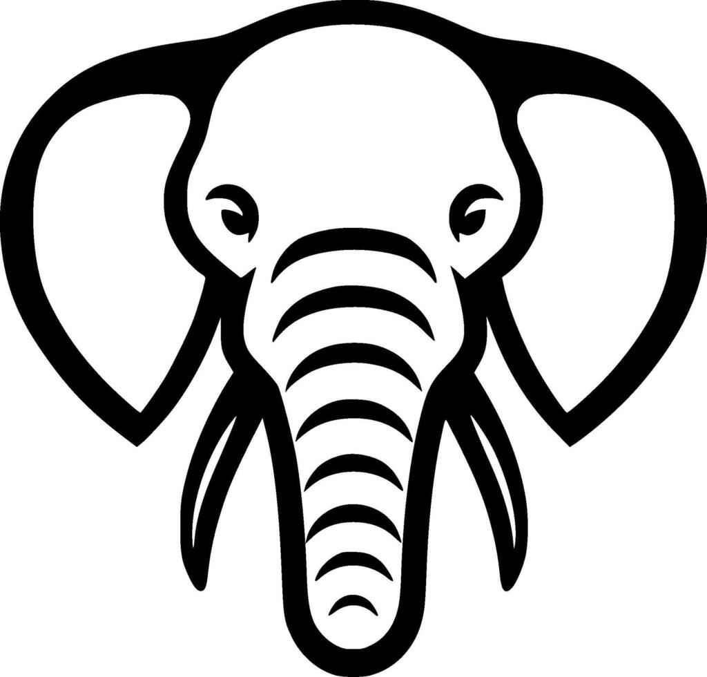 Elephant, Black and White illustration vector