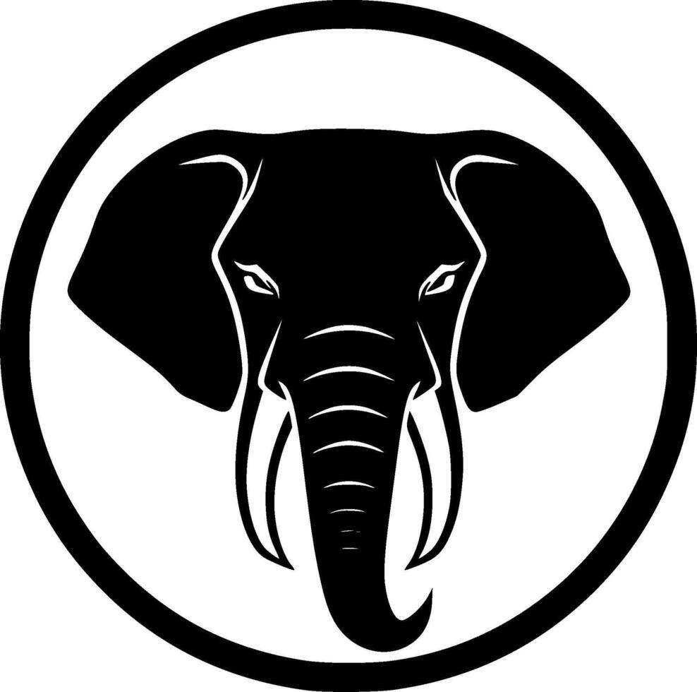 Elephant, Minimalist and Simple Silhouette - illustration vector