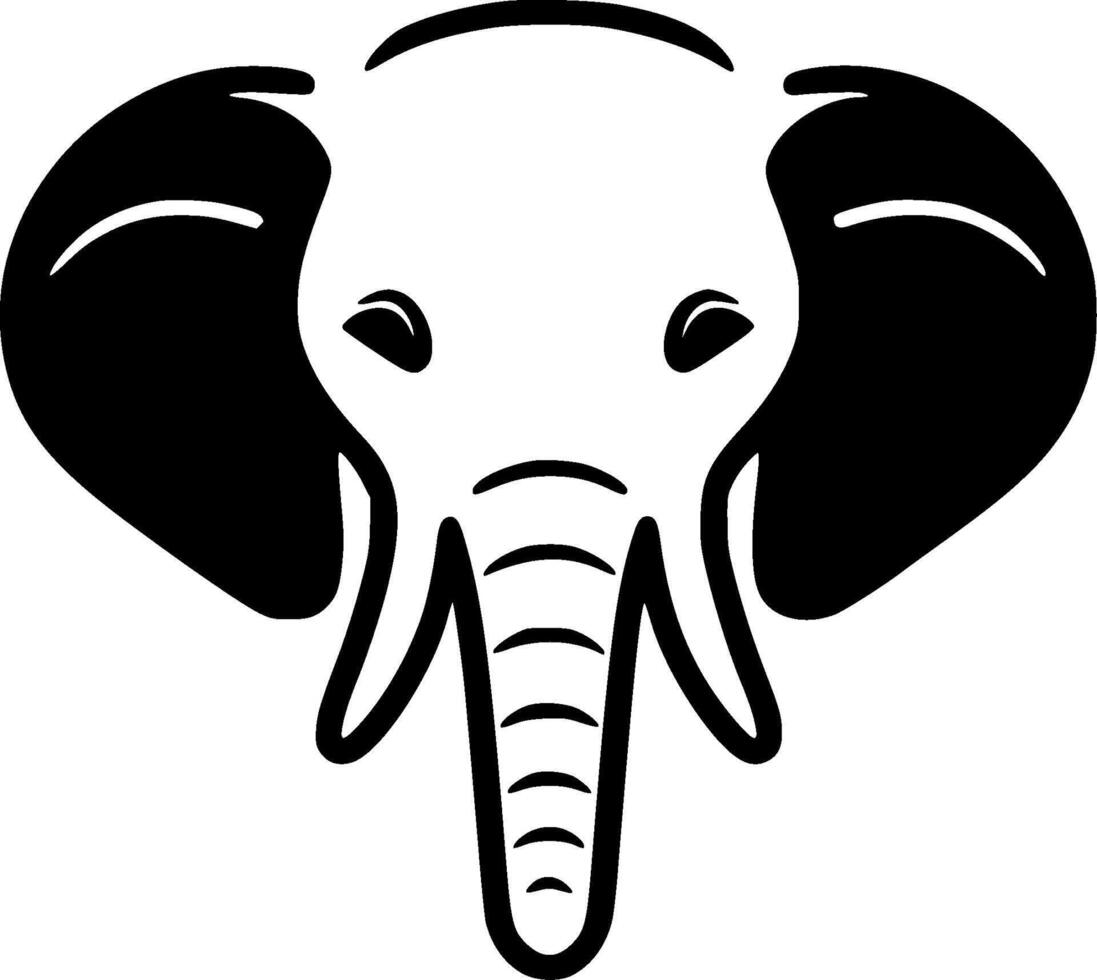 Elephant - Black and White Isolated Icon - illustration vector