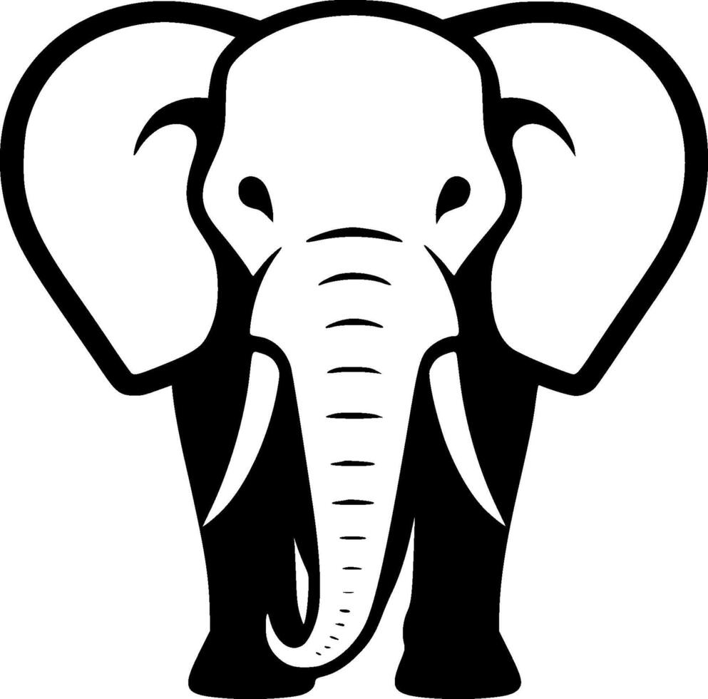 Elephant, Black and White illustration vector