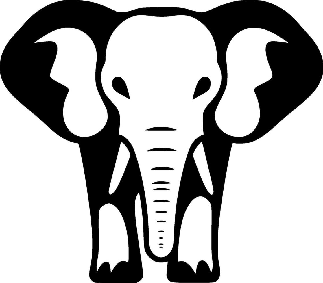 Elephant, Minimalist and Simple Silhouette - illustration vector