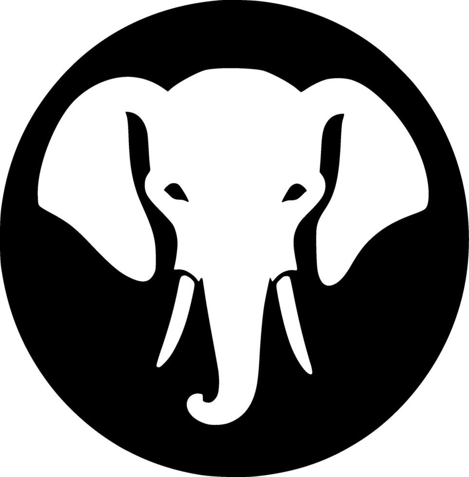 Elephant - Black and White Isolated Icon - illustration vector