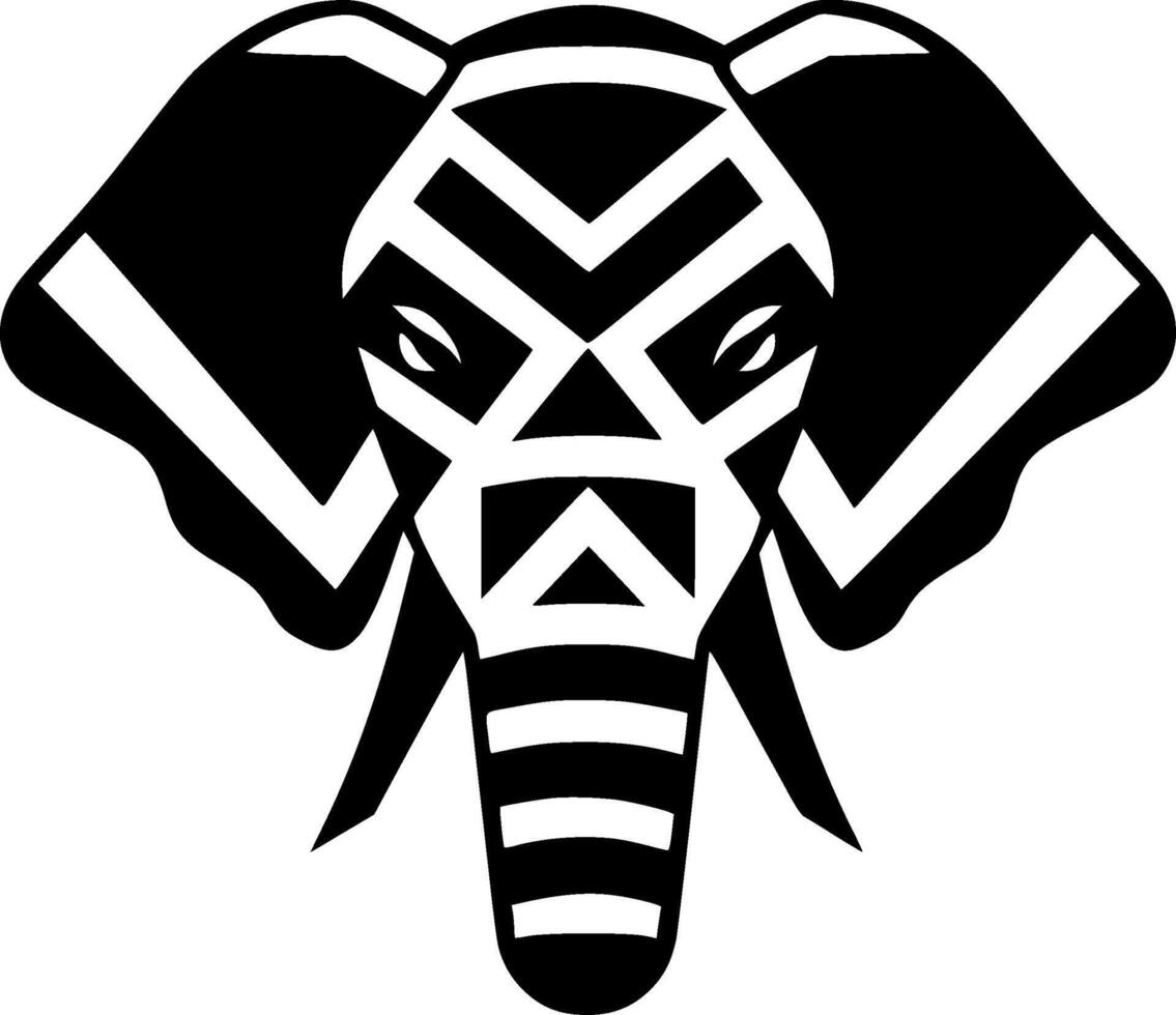 Elephant - Black and White Isolated Icon - illustration vector