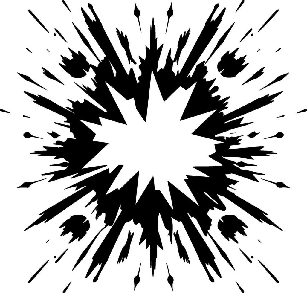 Explosion, Black and White illustration vector