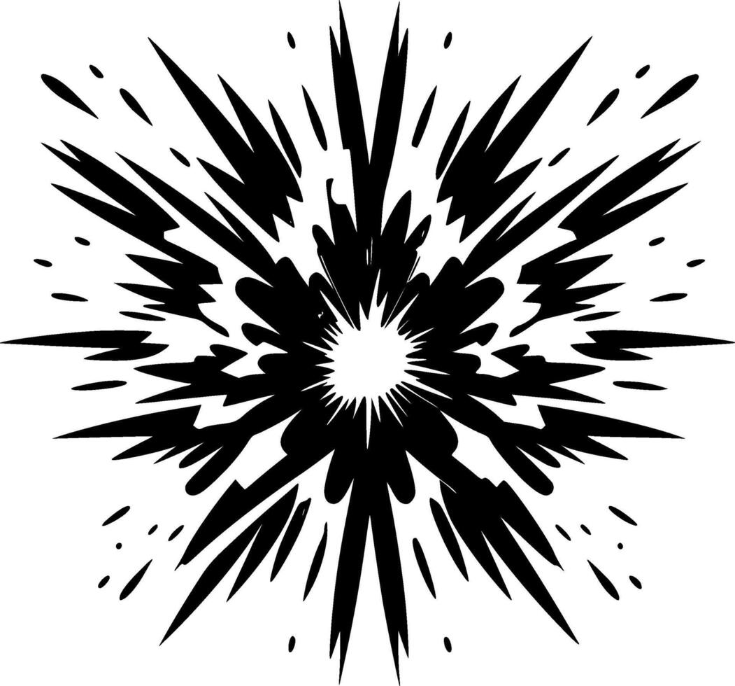 Explosion, Black and White illustration vector