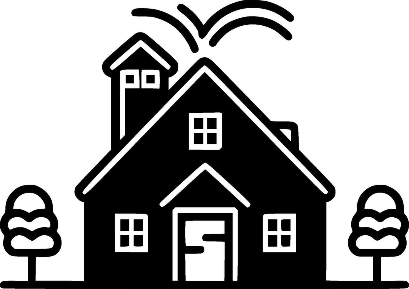 Farmhouse, Minimalist and Simple Silhouette - illustration vector