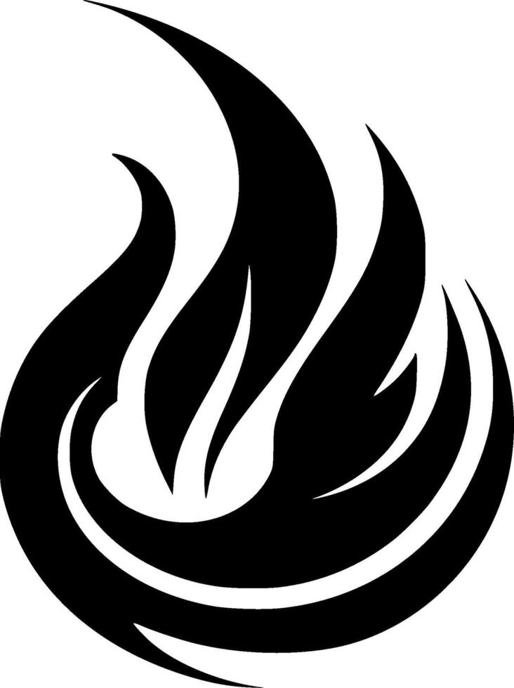 Fire, Black and White illustration vector