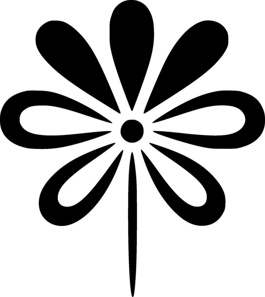 Flower, Black and White illustration vector