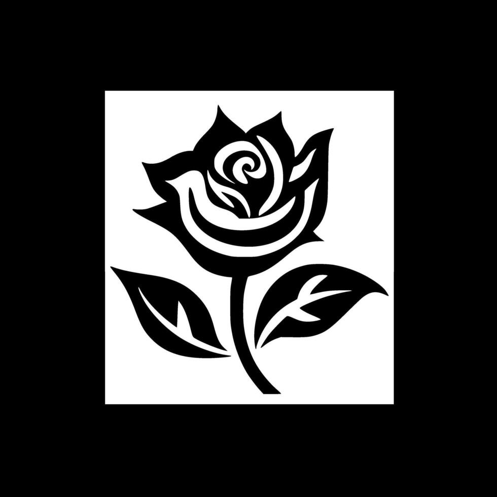 Flower - Black and White Isolated Icon - illustration vector