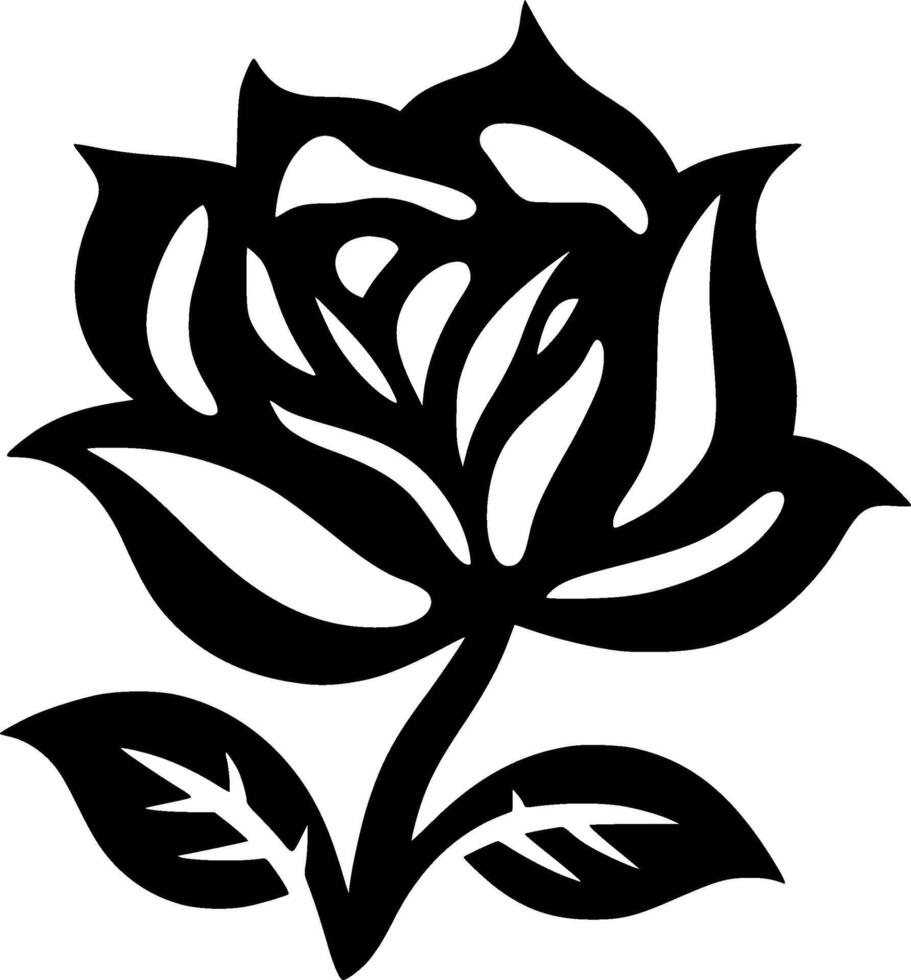 Flower - Black and White Isolated Icon - illustration vector