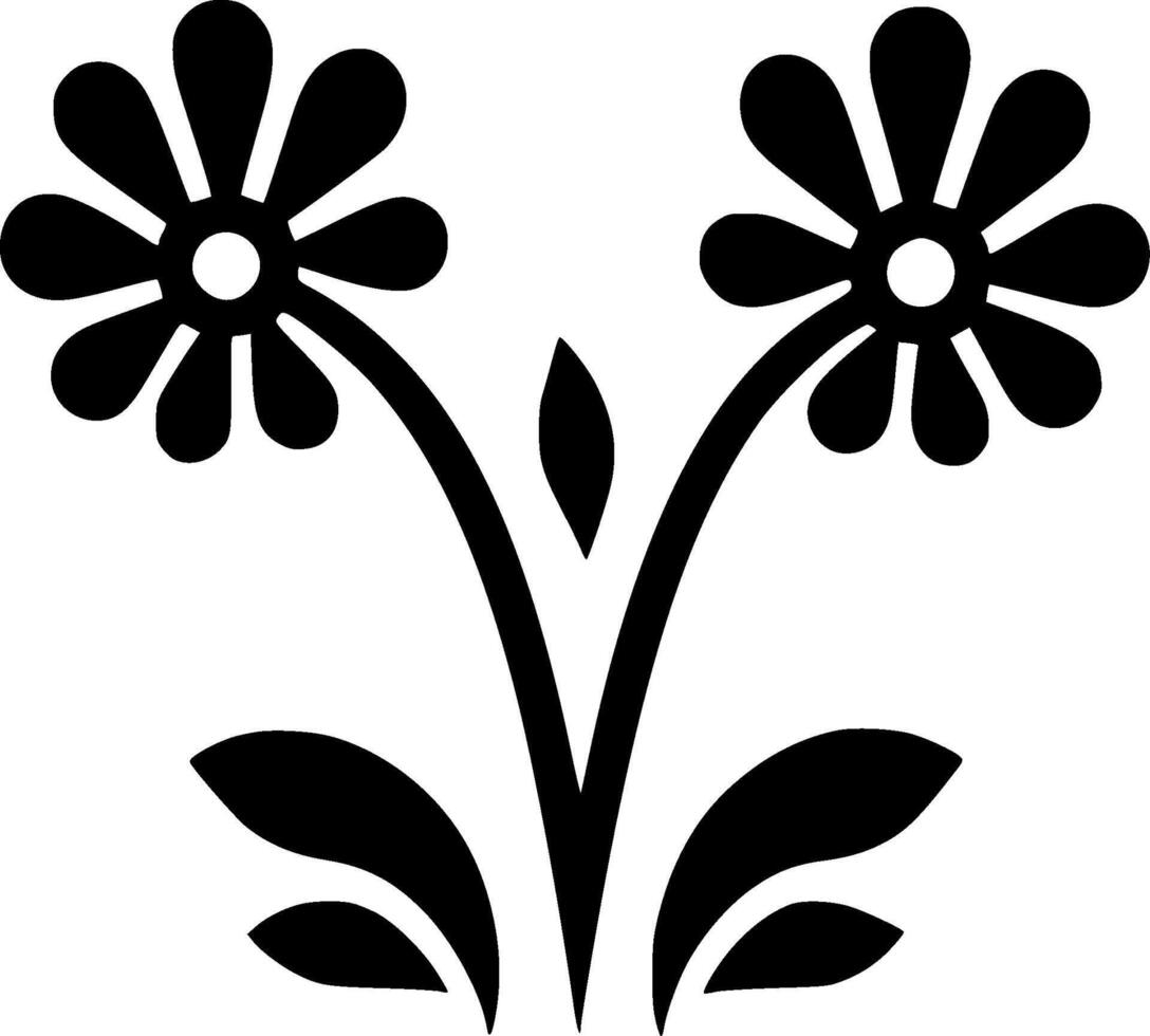 Flowers, Minimalist and Simple Silhouette - illustration vector