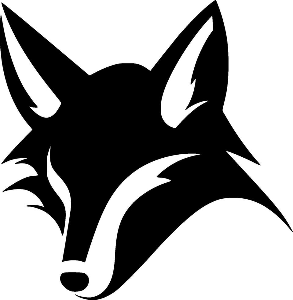 Fox - Black and White Isolated Icon - illustration vector