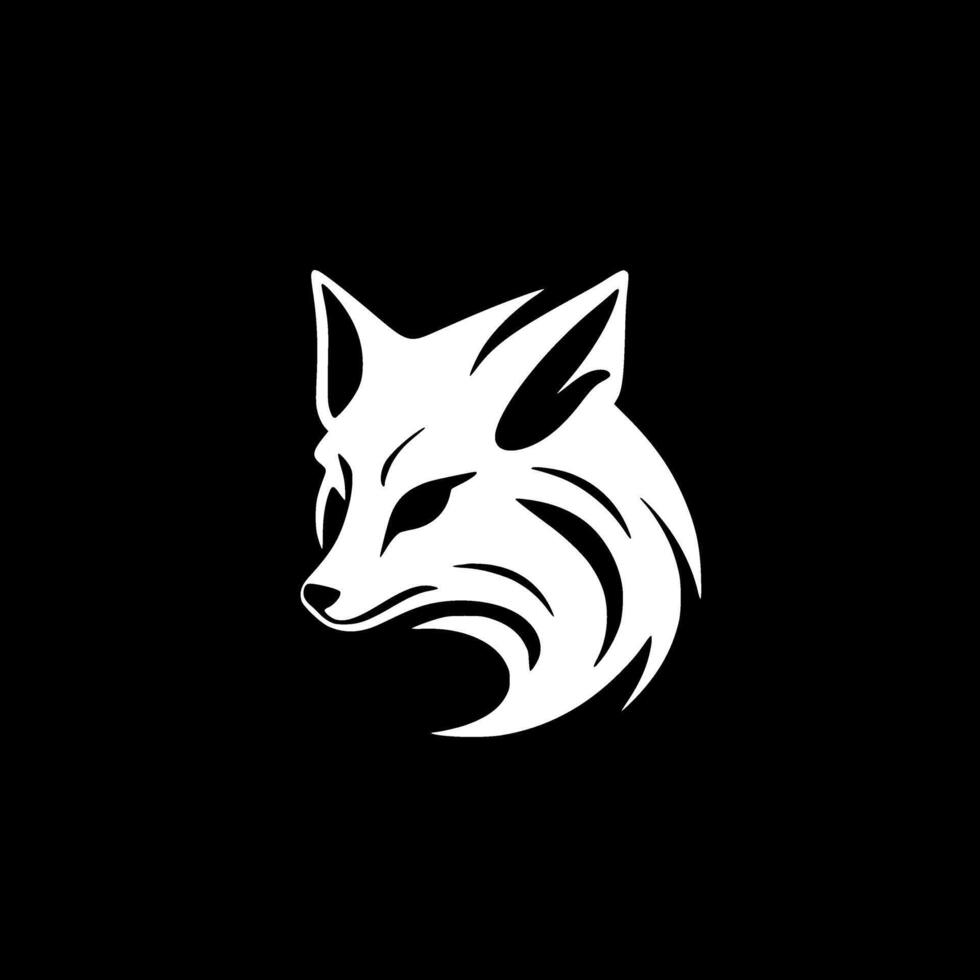 Fox, Black and White illustration vector