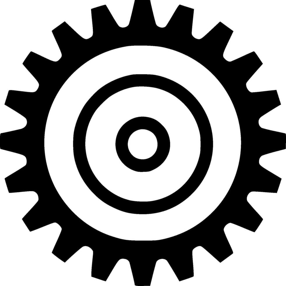 Gear - Black and White Isolated Icon - illustration vector