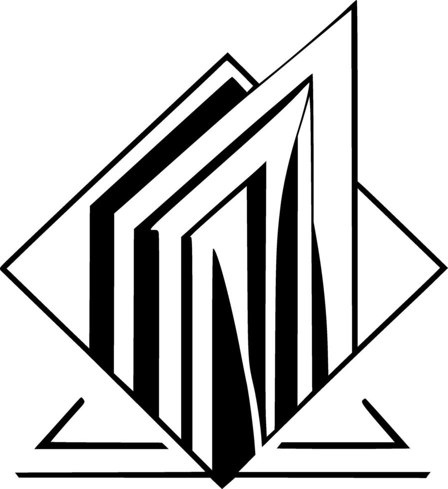 Geometric - Black and White Isolated Icon - illustration vector