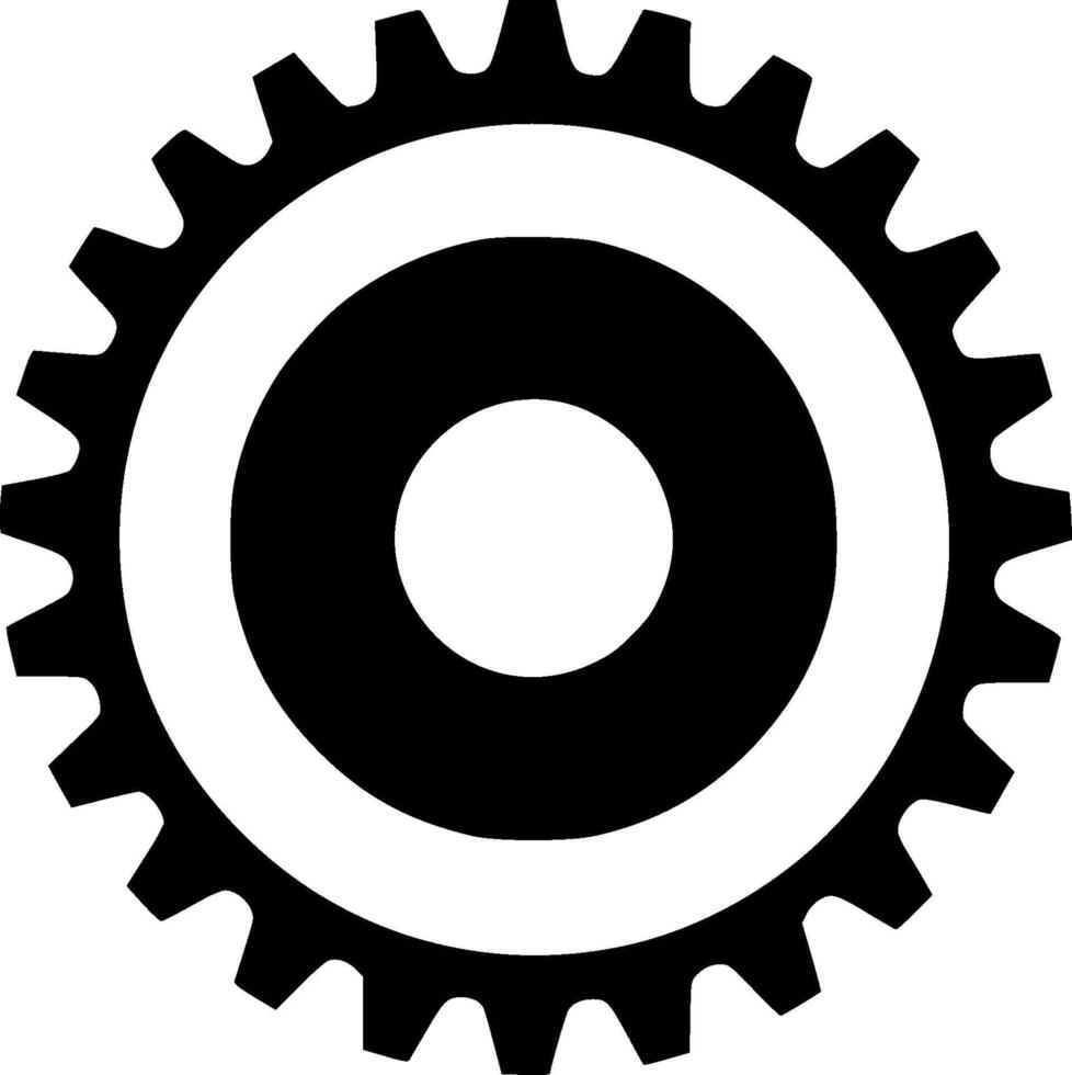 Gear, Black and White illustration vector