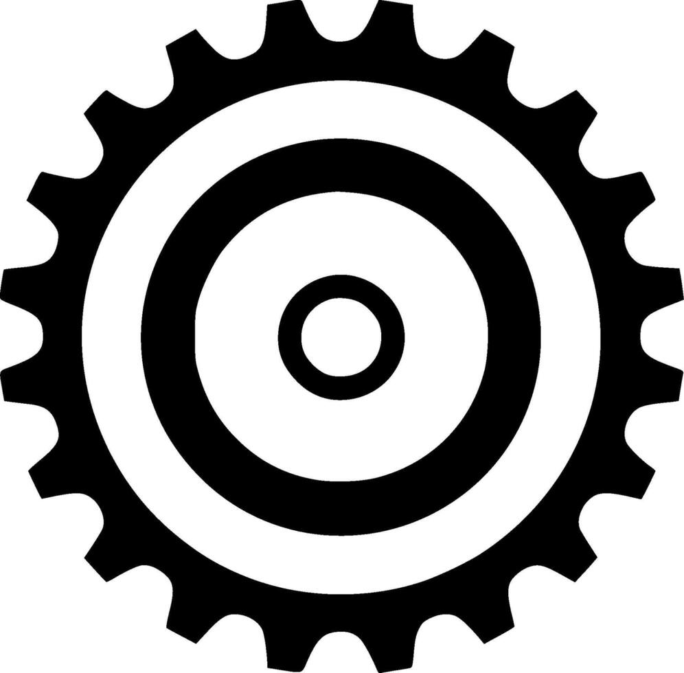 Gear, Black and White illustration vector