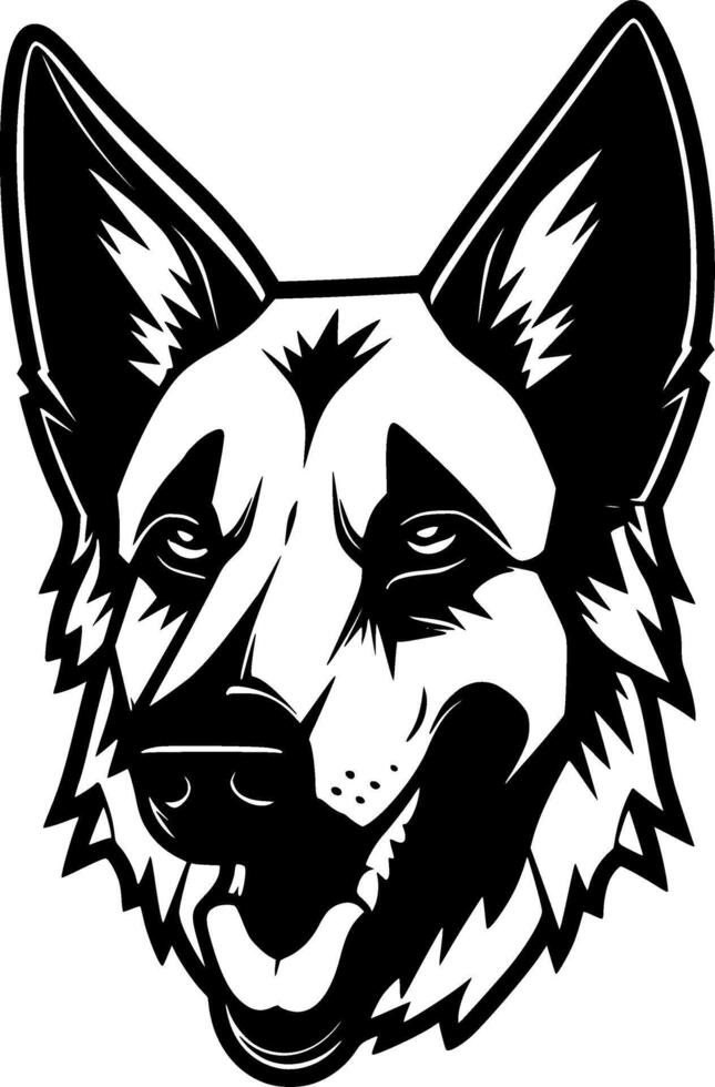 German Shepherd - Black and White Isolated Icon - illustration vector