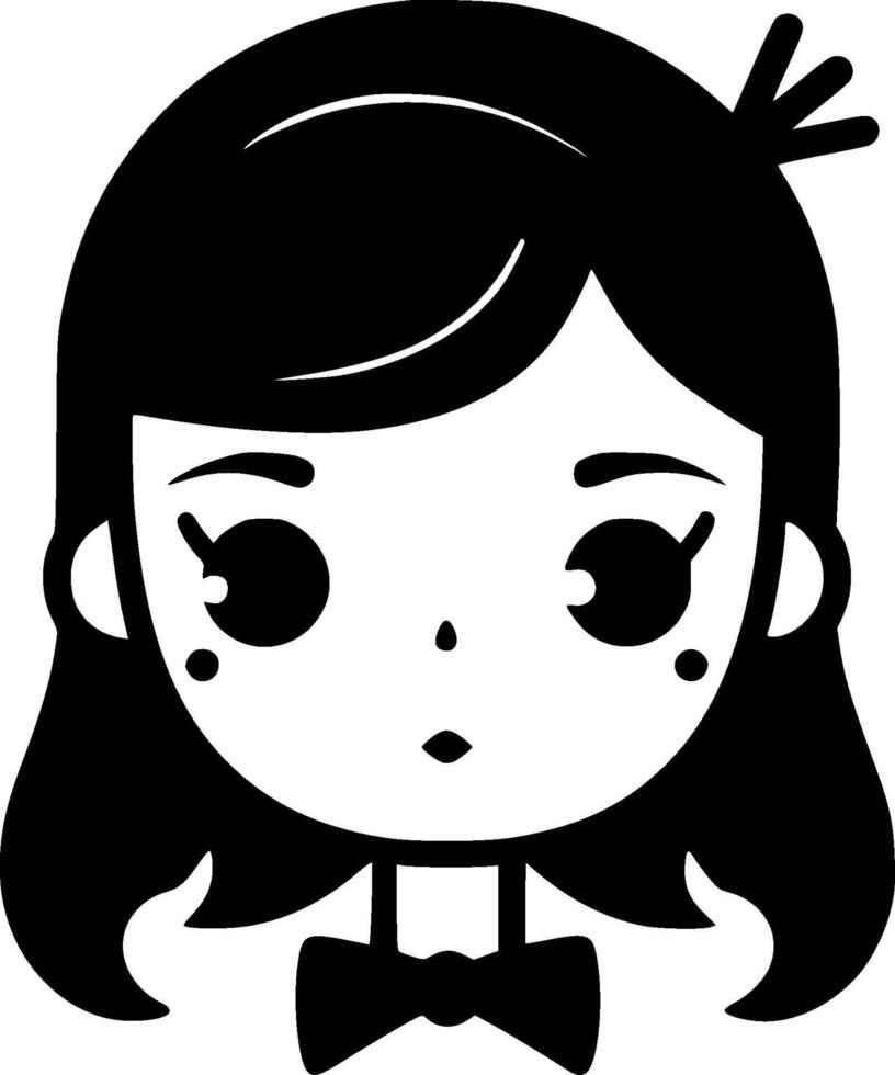 Girl, Minimalist and Simple Silhouette - illustration vector